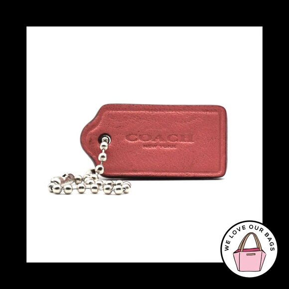 1.5" COACH NEW YORK Sunset Orange Smooth Leather Fob Bag Charm Keychain Hang Tag - Picture 1 of 1